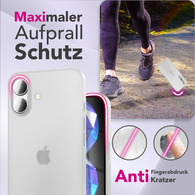 NALIA Ultra Slim Hardcase für iPhone 17 – Matt & 0.3mm Dünn – PHANTOM (Hauchdünnes Cover & Kamera-Vollschutz) – Marke aus Berlin Weiß Transparent NALIA SlimFit Hülle