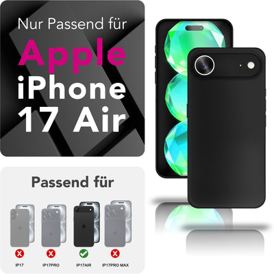 NALIA Ultra Slim Hardcase für iPhone 17 Air – Matt & 0.3mm Dünn – PHANTOM (Dünnes Cover & Kamera-Vollschutz) – Marke aus Berlin Schwarz Opak NALIA SlimFit Hülle