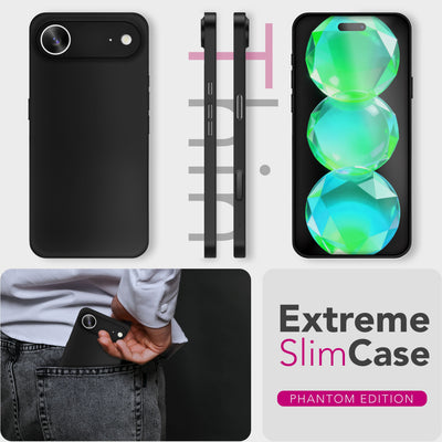 NALIA Ultra Slim Hardcase für iPhone 17 Air – Matt & 0.3mm Dünn – PHANTOM (Dünnes Cover & Kamera-Vollschutz) – Marke aus Berlin Schwarz Opak NALIA SlimFit Hülle