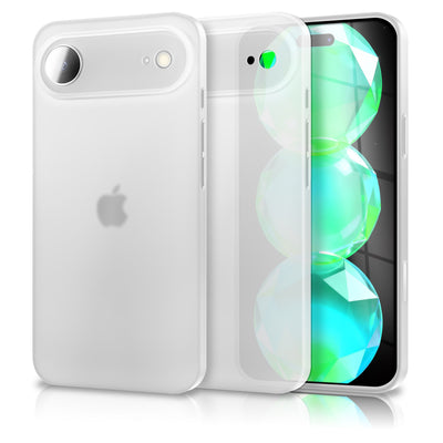 NALIA Ultra Slim Hardcase für iPhone 17 Air – Matt & 0.3mm Dünn – PHANTOM (Dünnes Cover & Kamera-Vollschutz) – Marke aus Berlin Weiß Transparent NALIA SlimFit Hülle