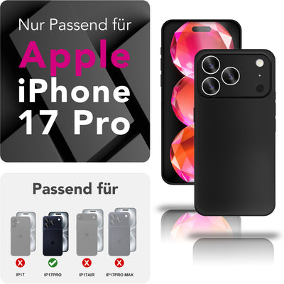NALIA Ultra Slim Hardcase für iPhone 17 Pro – Matt & 0.3mm Dünn – PHANTOM (Hauchdünnes Cover & Kamera-Vollschutz) – Marke aus Berlin Schwarz Opak NALIA SlimFit Hülle