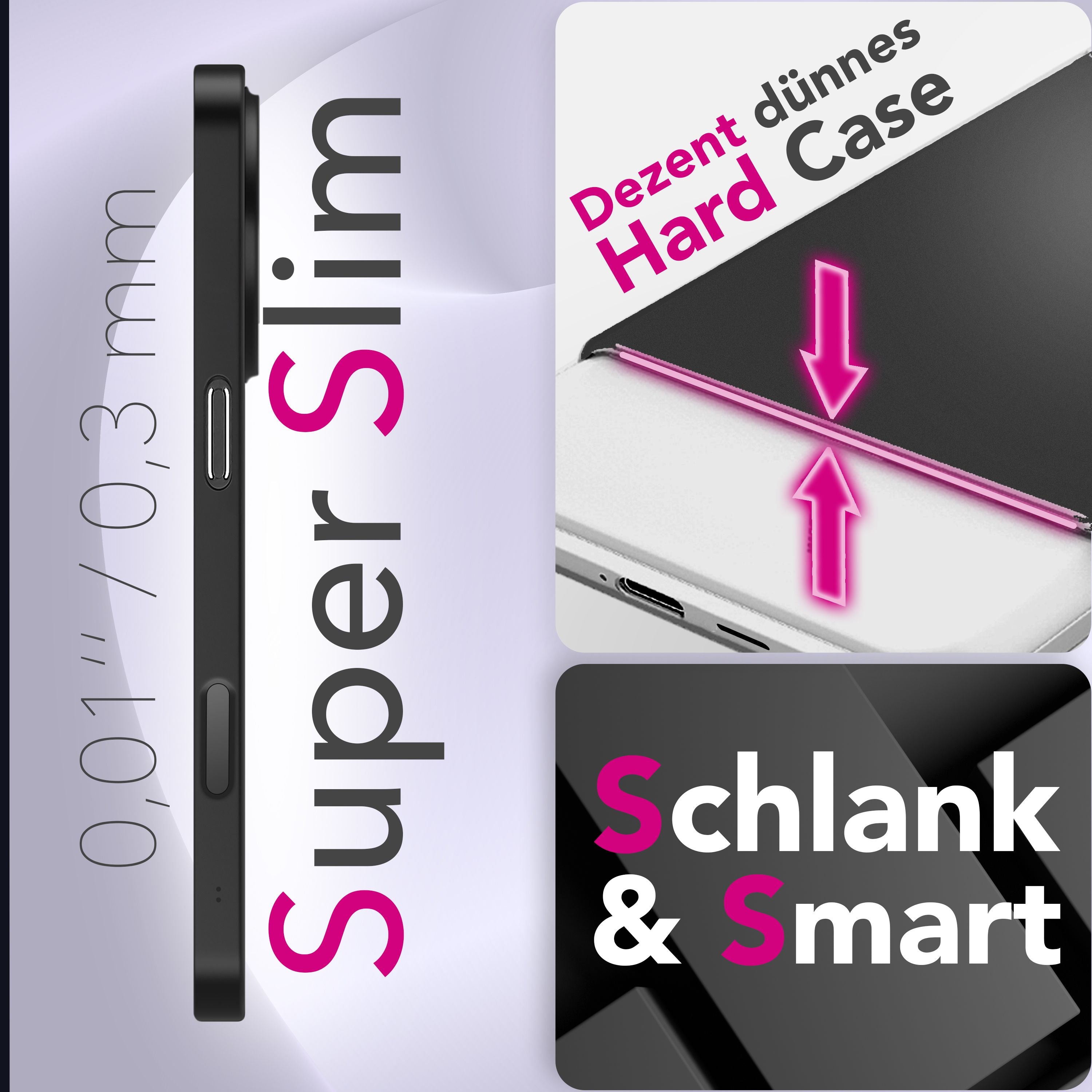 NALIA Hülle Phantom für Apple iPhone 17 Pro (Extrem Dünn) - Ultradünnes 0,3mm Case, Matte Anti-Schlieren Oberfläche, Slim Fit Hardcover, Minimalistische Handyhülle