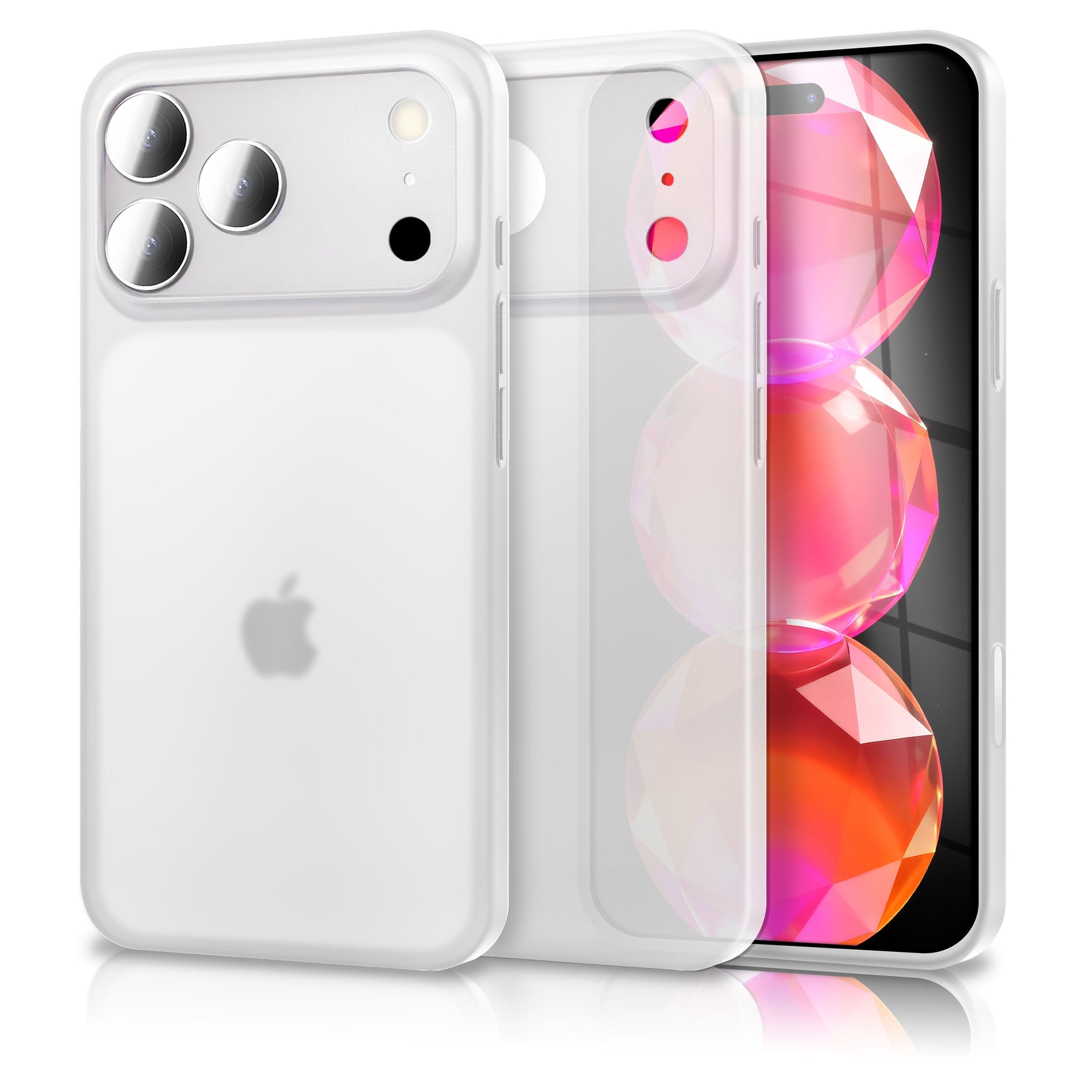 NALIA Ultra Slim Hardcase für iPhone 17 Pro – Matt & 0.3mm Dünn – PHANTOM (Dünnes Cover & Kamera-Vollschutz) – Marke aus Berlin Weiß Transparent NALIA SlimFit Hülle