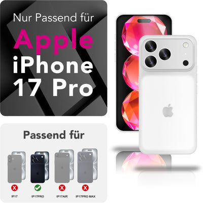 NALIA Ultra Slim Hardcase für iPhone 17 Pro – Matt & 0.3mm Dünn – PHANTOM (Hauchdünnes Cover & Kamera-Vollschutz) – Marke aus Berlin Weiß Transparent NALIA SlimFit Hülle