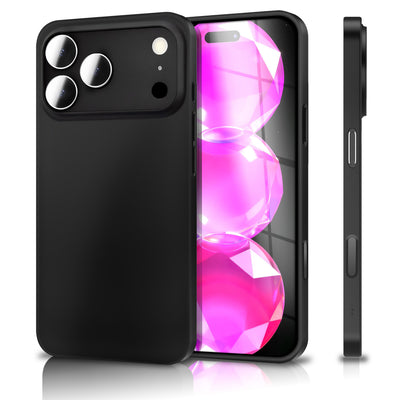 NALIA Ultra Slim Hardcase für iPhone 17 Pro Max – Matt & 0.3mm Dünn – PHANTOM (Dünnes Cover & Kamera-Vollschutz) – Marke aus Berlin Schwarz Opak NALIA SlimFit Hülle