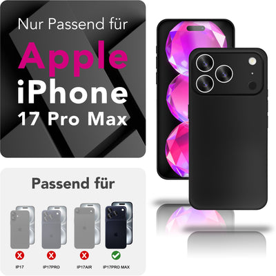 NALIA Ultra Slim Hardcase für iPhone 17 Pro Max – Matt & 0.3mm Dünn – PHANTOM (Dünnes Cover & Kamera-Vollschutz) – Marke aus Berlin Schwarz Opak NALIA SlimFit Hülle