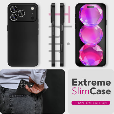 NALIA Ultra Slim Hardcase für iPhone 17 Pro Max – Matt & 0.3mm Dünn – PHANTOM (Dünnes Cover & Kamera-Vollschutz) – Marke aus Berlin Schwarz Opak NALIA SlimFit Hülle