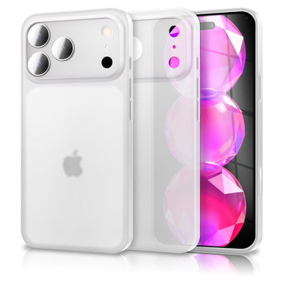 NALIA Ultra Slim Hardcase für iPhone 17 Pro Max – Matt & 0.3mm Dünn – PHANTOM (Dünnes Cover & Kamera-Vollschutz) – Marke aus Berlin Weiß Transparent NALIA SlimFit Hülle