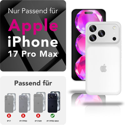 NALIA Ultra Slim Hardcase für iPhone 17 Pro Max – Matt & 0.3mm Dünn – PHANTOM (Dünnes Cover & Kamera-Vollschutz) – Marke aus Berlin Weiß Transparent NALIA SlimFit Hülle