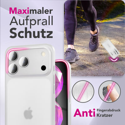NALIA Ultra Slim Hardcase für iPhone 17 Pro Max – Matt & 0.3mm Dünn – PHANTOM (Dünnes Cover & Kamera-Vollschutz) – Marke aus Berlin Weiß Transparent NALIA SlimFit Hülle