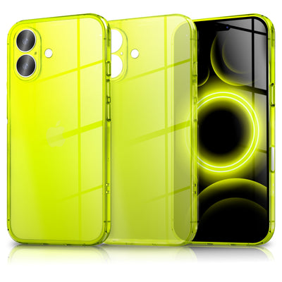 NALIA Neon Silikonhülle für iPhone 17 – Knallige Signal-Farbe & Linsenschutz – VIBE (Transparentes Case) – Marke aus Berlin Gelb NALIA Klare Hüllen