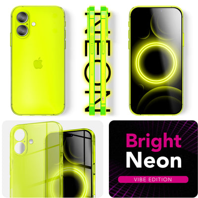 NALIA Neon Silikonhülle für iPhone 17 – Knallige Signal-Farbe & Linsenschutz – VIBE (Transparentes Case) – Marke aus Berlin Gelb NALIA Klare Hüllen