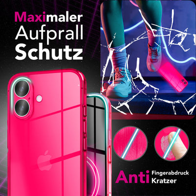 NALIA Neon Silikonhülle für iPhone 17 – Knallige Signal-Farbe & Linsenschutz – VIBE (Transparentes Case) – Marke aus Berlin Gelb NALIA Klare Hüllen