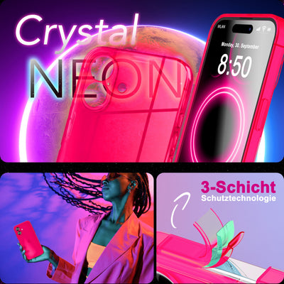NALIA Neon Silikonhülle für iPhone 17 – Knallige Signal-Farbe & Linsenschutz – VIBE (Transparentes Case) – Marke aus Berlin Gelb NALIA Klare Hüllen