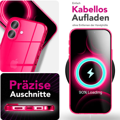 NALIA Neon Silikonhülle für iPhone 17 – Knallige Signal-Farbe & Linsenschutz – VIBE (Transparentes Case) – Marke aus Berlin Gelb NALIA Klare Hüllen