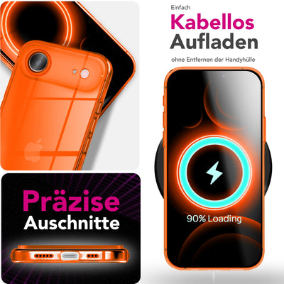 NALIA Neon Silikonhülle für iPhone 17 Air – Knallige Signal-Farbe & Linsenschutz – VIBE (Transparentes Case) – Marke aus Berlin Gelb NALIA Klare Hüllen