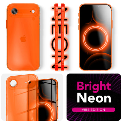NALIA Neon Silikonhülle für iPhone 17 Air – Knallige Signal-Farbe & Linsenschutz – VIBE (Transparentes Case) – Marke aus Berlin Gelb NALIA Klare Hüllen