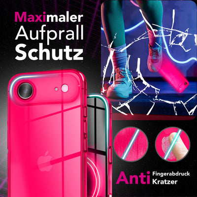 NALIA Neon Silikonhülle für iPhone 17 Air – Knallige Signal-Farbe & Linsenschutz – VIBE (Transparentes Case) – Marke aus Berlin Gelb NALIA Klare Hüllen