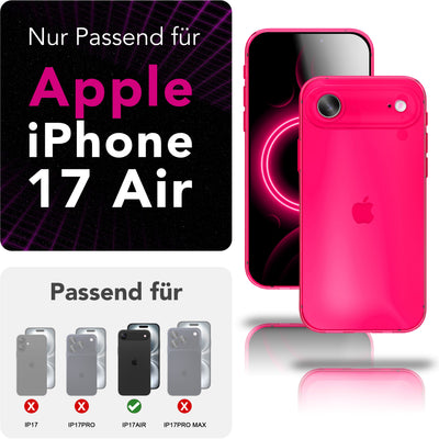 NALIA Neon Silikonhülle für iPhone 17 Air – Knallige Signal-Farbe & Linsenschutz – VIBE (Transparentes Case) – Marke aus Berlin Gelb NALIA Klare Hüllen