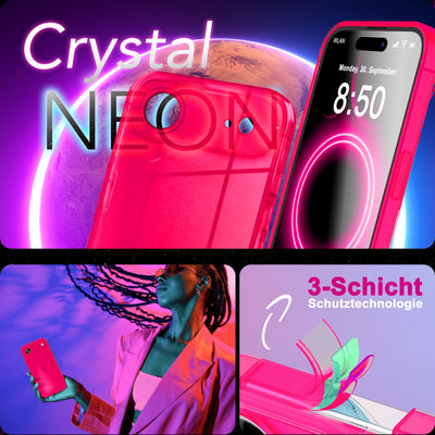 NALIA Neon Silikonhülle für iPhone 17 Air – Knallige Signal-Farbe & Linsenschutz – VIBE (Transparentes Case) – Marke aus Berlin Gelb NALIA Klare Hüllen
