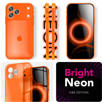 NALIA Neon Silikonhülle iPhone 17 Pro Max Case transparent Signal-Farbe stoßfest Orange NALIA Klare Hüllen