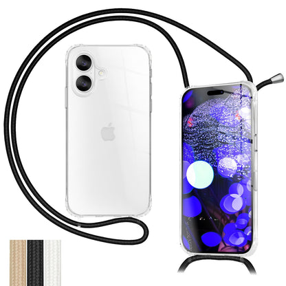 NALIA Hülle Hangit für Apple iPhone 17 (Umhängehülle) - Klare Handyhülle mit Band, Transparent & Anti-Gelb, Air-Cushion Ecken, Verstellbare 160cm Handykette NALIA Klare Hüllen