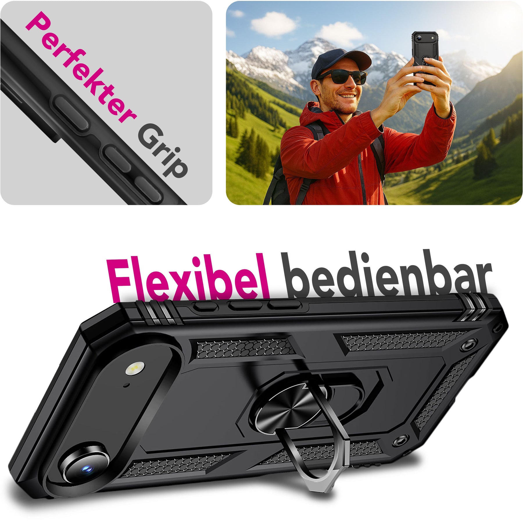 NALIA Panzerhülle für iPhone 17 Air – Ring-Ständer 360° & Magnet-Halterung Kompatibel – RINGDEFEND (Stoßfestes Outdoor Case) – Marke aus Berlin Default Title NALIA Outdoor Hülle