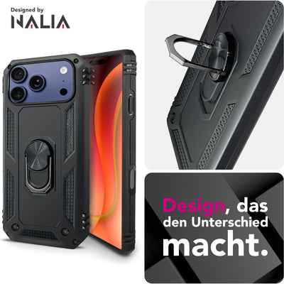 NALIA Panzerhülle für iPhone 17 Pro – Ring-Ständer 360° & Magnet-Halterung Kompatibel – RINGDEFEND (Stoßfestes Outdoor Case) – Marke aus Berlin Default Title NALIA Outdoor Hülle