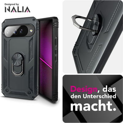 NALIA Panzerhülle für Google Pixel 10 – Ring-Ständer 360° & Magnet-Halterung Kompatibel – RINGDEFEND (Stoßfestes Outdoor Case) – Marke aus Berlin Default Title NALIA Outdoor Hülle