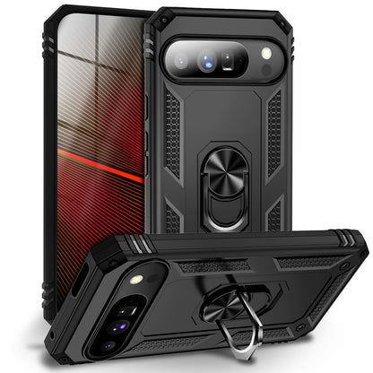 NALIA Hülle RingDefend für Google Pixel 10 Pro (Military-Grade Schutz), Militär Panzerhülle mit 360° Dreh-Ring & Ständer, Schlagfest & Stoßsicher, Outdoor Handy Cover - Schwarz Default Title NALIA Outdoor Hülle