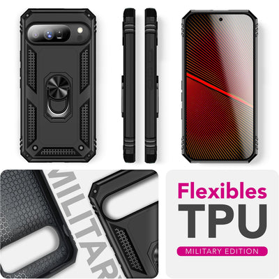 NALIA Panzerhülle für Google Pixel 10 Pro – Ring-Ständer 360° & Magnet-Halterung Kompatibel – RINGDEFEND (Stoßfestes Outdoor Case) – Marke aus Berlin Default Title NALIA Outdoor Hülle