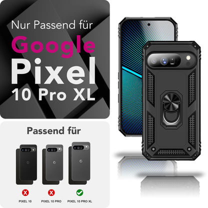 NALIA Hülle RingDefend für Google Pixel 10 Pro XL (Military-Grade Schutz), Panzerhülle mit 360° Dreh-Ring & Kickstand, Stoßfest & Schlagresistent, Outdoor Handyhülle - Schwarz Default Title NALIA Outdoor Hülle