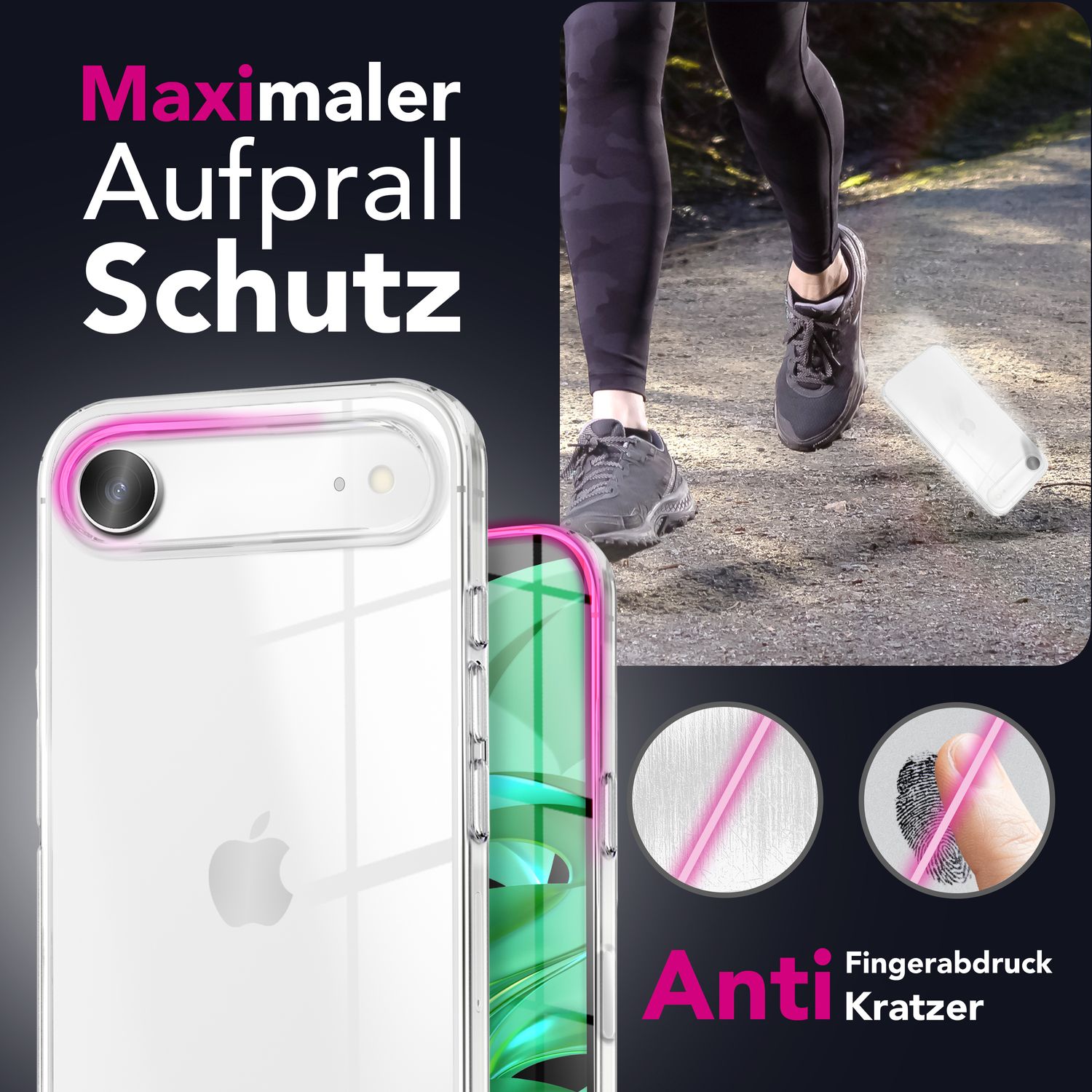 NALIA Hülle 360Guard für Apple iPhone 17 Air (360° Rundumschutz) - Glasklare Schutzhülle mit Displayfolie & Backcover, Transparent & Kratzfest, Anti-Gelb, Komplettschutz, Robust Default Title NALIA Transparente Hülle