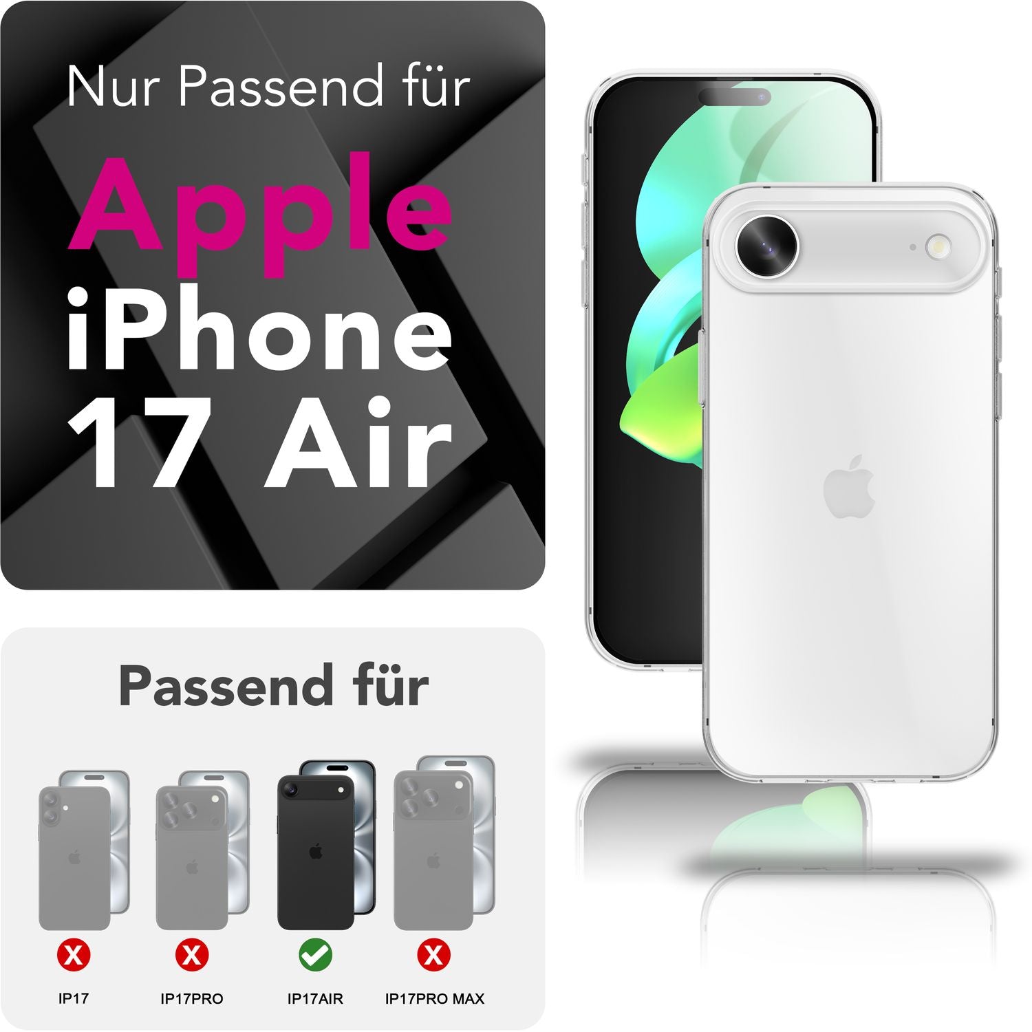 NALIA Hülle 360Guard für Apple iPhone 17 Air (360° Rundumschutz) - Glasklare Schutzhülle mit Displayfolie & Backcover, Transparent & Kratzfest, Anti-Gelb, Komplettschutz, Robust Default Title NALIA Transparente Hülle