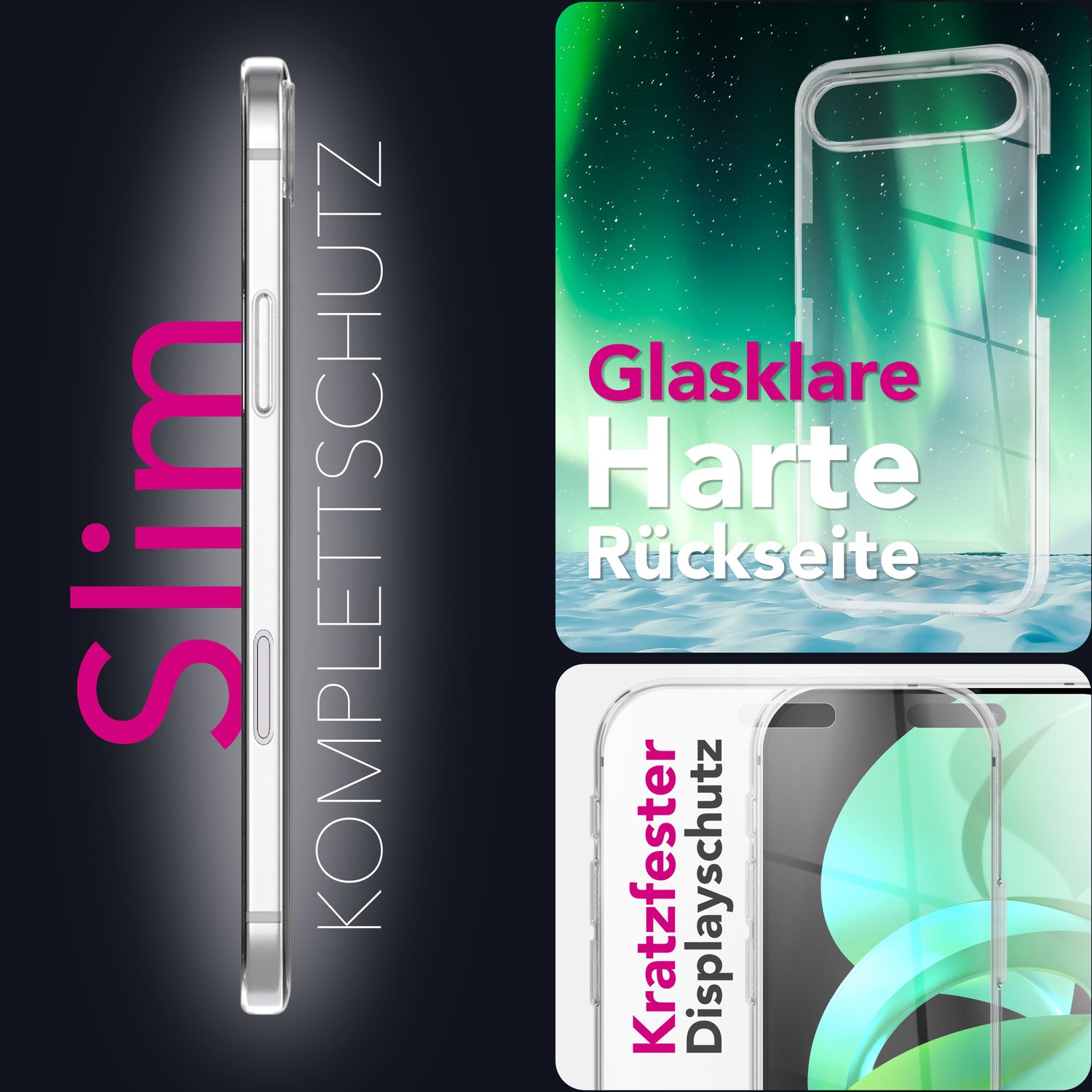 NALIA Hülle 360Guard für Apple iPhone 17 Air (360° Rundumschutz) - Glasklare Schutzhülle mit Displayfolie & Backcover, Transparent & Kratzfest, Anti-Gelb, Komplettschutz, Robust Default Title NALIA Transparente Hülle