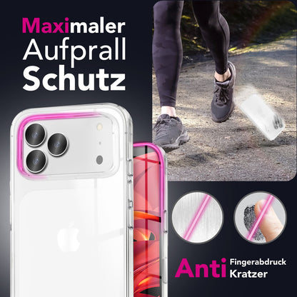 NALIA Hülle 360Guard für Apple iPhone 17 Pro (360° Rundumschutz) - Hochtransparente Handyhülle für Komplettschutz, Harte Rückschale & Frontfolie, Klar & Anti-Gelb, Touch-kompatibel