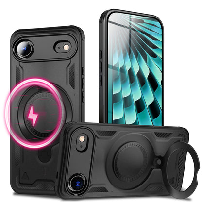 NALIA MagSafe Hülle Stormguard für Apple iPhone 17 Air (Unzerstörbare Panzerhülle), Schlagfester Aufprallschutz, Military Hardcase mit 360° Dreh-Ring, Outdoor Cover - Vulkanschwarz Default Title NALIA Outdoor Hülle