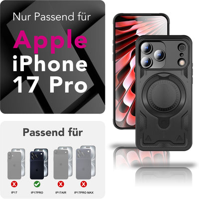 NALIA Magnetische Panzerhülle für iPhone 17 Pro – Ring-Halterung 360° & MagSafe kompatibel – STORMGUARD (Outdoor Case) – Marke aus Berlin Default Title NALIA Outdoor Hülle