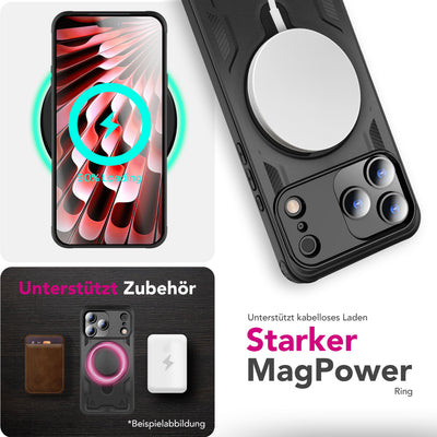 NALIA Magnetische Panzerhülle für iPhone 17 Pro – Ring-Halterung 360° & MagSafe kompatibel – STORMGUARD (Outdoor Case) – Marke aus Berlin Default Title NALIA Outdoor Hülle