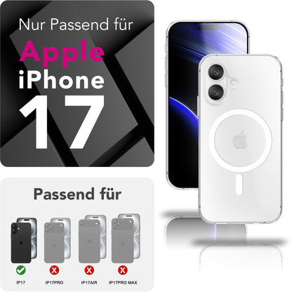 NALIA MagSafe Hülle Lumex für Apple iPhone 17 (Kristallklar mit MagPower) - Transparentes Hardcase mit TPU-Rahmen & Magnet-Ring, Stoßfest, Anti-Gelb, Klar, Passgenau & Robust Default Title NALIA Klare Hüllen