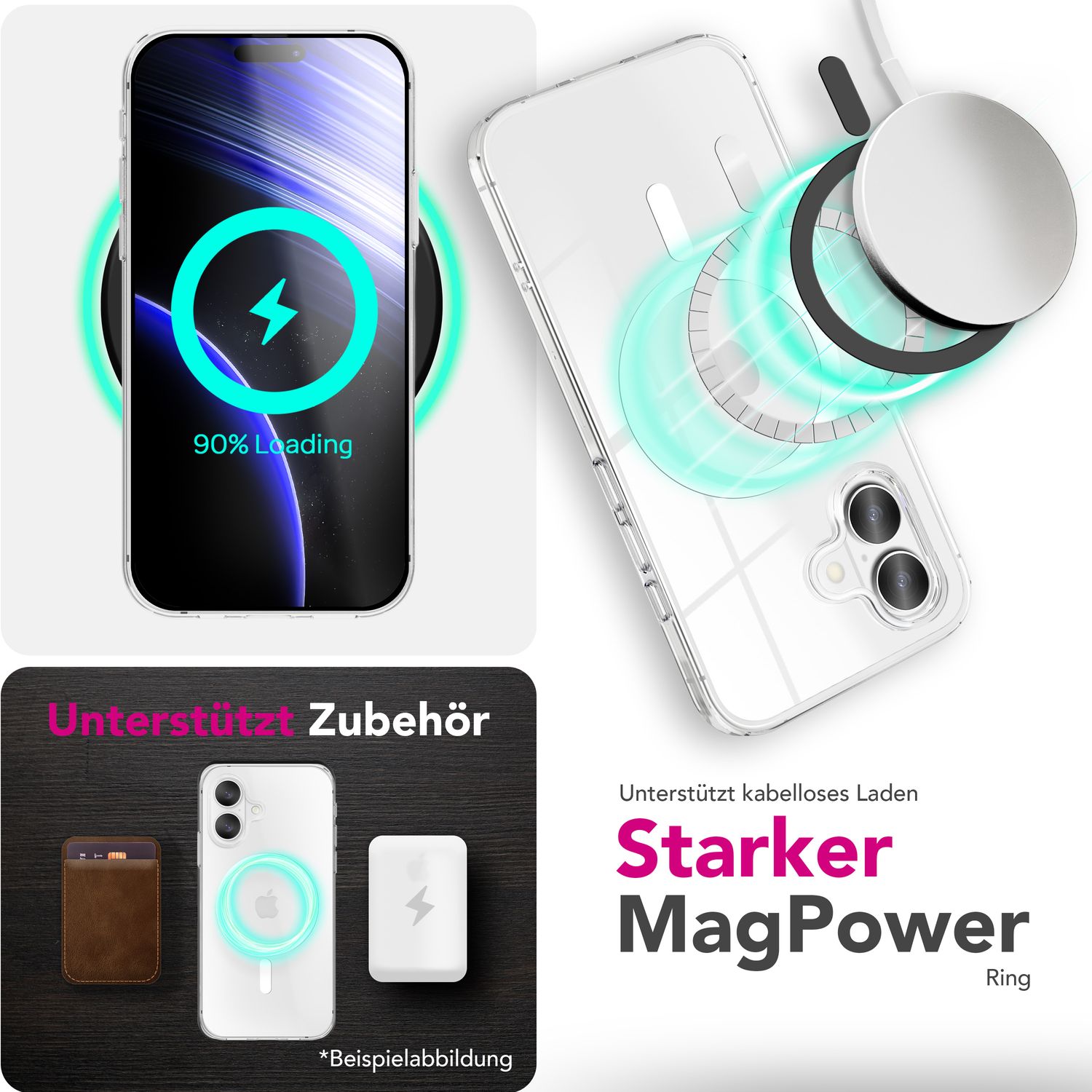 NALIA MagSafe Hülle Lumex für Apple iPhone 17 (Kristallklar mit MagPower) - Transparentes Hardcase mit TPU-Rahmen & Magnet-Ring, Stoßfest, Anti-Gelb, Klar, Passgenau & Robust Default Title NALIA Klare Hüllen