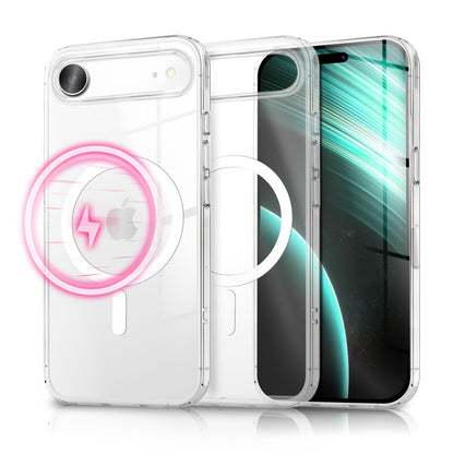 NALIA MagSafe Hülle Lumex für Apple iPhone 17 Air (Kristallklar mit MagPower) - Schlanke Schutzhülle mit Magnet-Ring, Transparentes PC-Cover & TPU-Rand, Anti-Gelb, Crystal Case Default Title NALIA Klare Hüllen