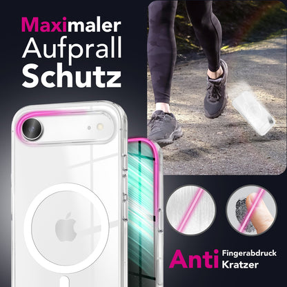 NALIA MagSafe Hülle Lumex für Apple iPhone 17 Air (Kristallklar mit MagPower) - Schlanke Schutzhülle mit Magnet-Ring, Transparentes PC-Cover & TPU-Rand, Anti-Gelb, Crystal Case Default Title NALIA Klare Hüllen