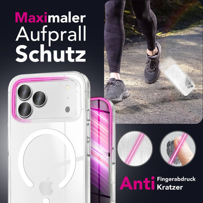 NALIA Transparentes Magnet Case für iPhone 17 Pro Max – MagPower System (MagSafe kompatibel) – LUMEX (Edle Glas-Optik, aber unzerbrechlich) – Marke aus Berlin Default Title NALIA Klare Hüllen