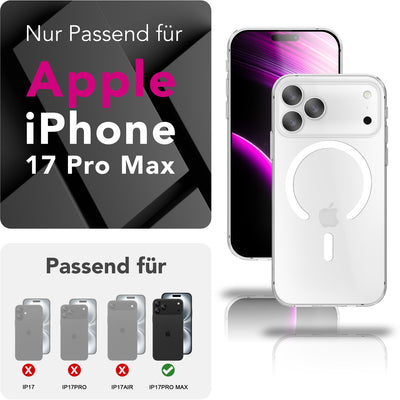 NALIA Transparentes Magnet Case für iPhone 17 Pro Max – MagPower System (MagSafe kompatibel) – LUMEX (Edle Glas-Optik, aber unzerbrechlich) – Marke aus Berlin Default Title NALIA Klare Hüllen
