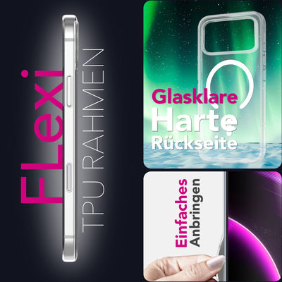 NALIA Transparentes Magnet Case für iPhone 17 Pro Max – MagPower System (MagSafe kompatibel) – LUMEX (Edle Glas-Optik, aber unzerbrechlich) – Marke aus Berlin Default Title NALIA Klare Hüllen