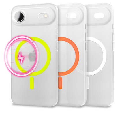 NALIA MagSafe Hülle Thinix Glow für Apple iPhone 17 Air (Extrem Dünn mit Leucht-Ring) - 0,3mm Ultra-Slim Hardcover, Leuchtet im Dunkeln, Durchsichtig & Matt