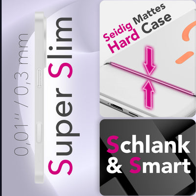 NALIA Ultra Slim Hardcase für iPhone 17 Pro – MagSafe Kompatibel & Nachleuchtender Ring – THINIX GLOW (Matt-Transparent & 0,3mm Dünn) – Marke aus Berlin Neon Orange Transparent NALIA SlimFit Hüllen