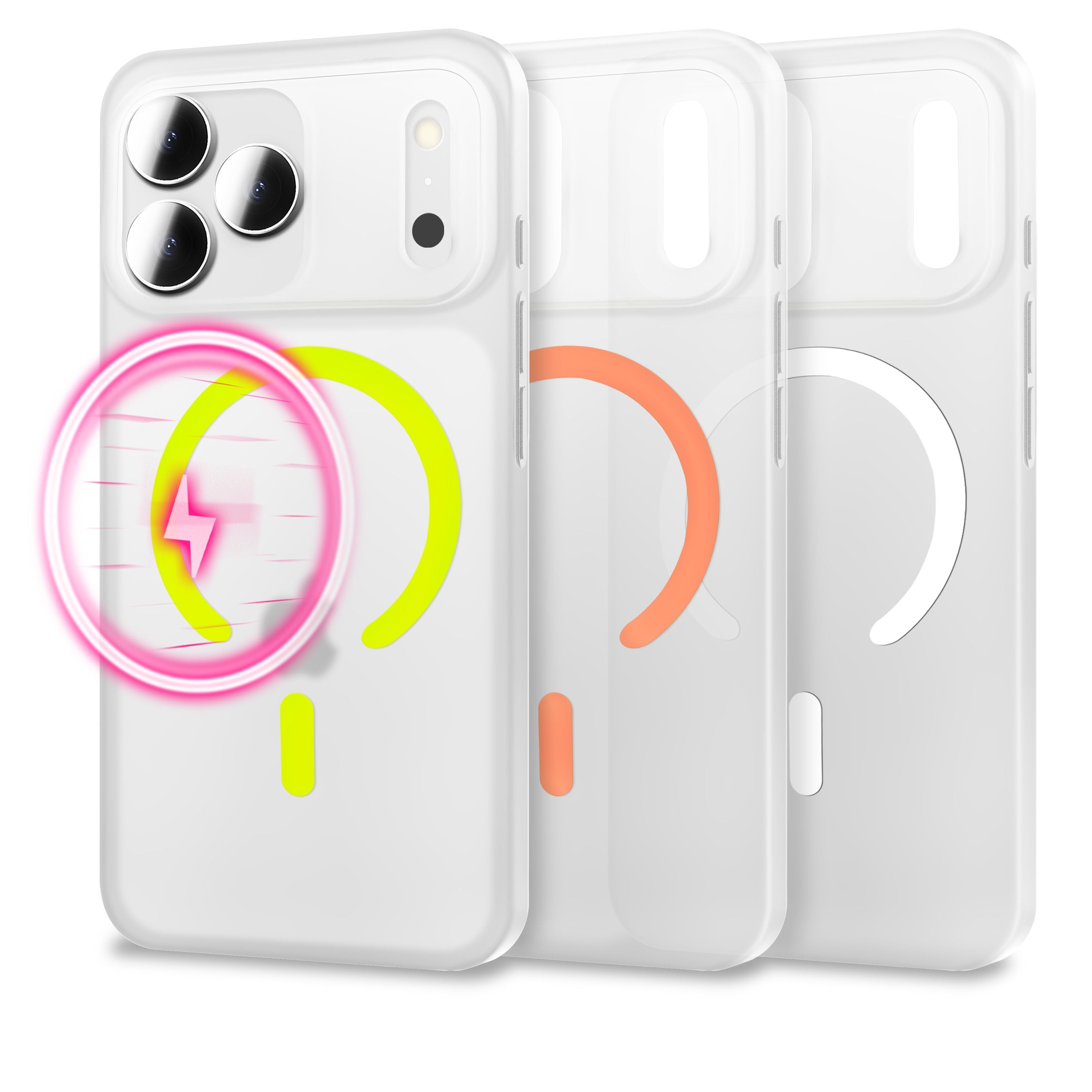 NALIA MagSafe Hülle Thinix Glow für Apple iPhone 17 Pro Max (Extrem Dünn mit Leucht-Ring) - 0,3mm Slim Cover, Leuchtender Magnetring, Mattiert & Frosted