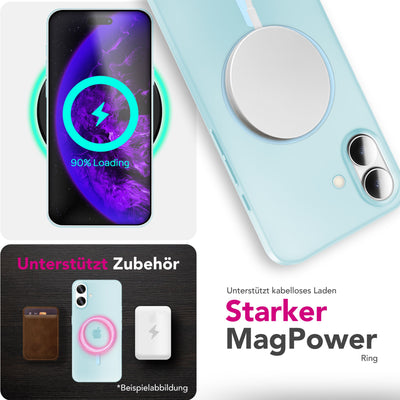 NALIA Ultra-Slim Hardcase für iPhone 17 – MagSafe kompatibel & 0.3mm Dünn – THINIX (Matte Semi-Transparente Hülle) – Marke aus Berlin Blau Transparent NALIA SlimFit Hüllen